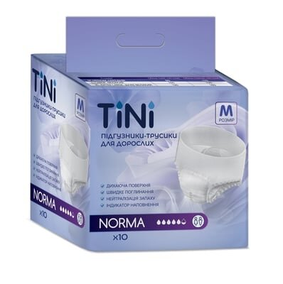 Підгузки-трусики для дорослих TіNі Norma, розмір M, 10 штук