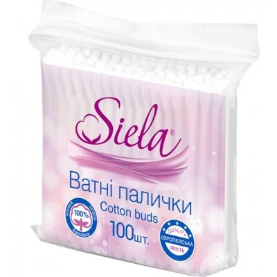 Ватні палички Siela в пакеті, 100 штук