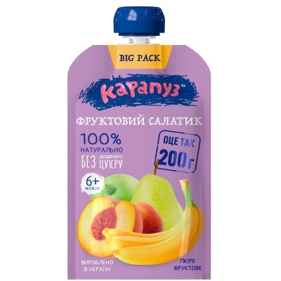 Пюре фруктове Карапуз Фруктовий салат без цукру 200 г