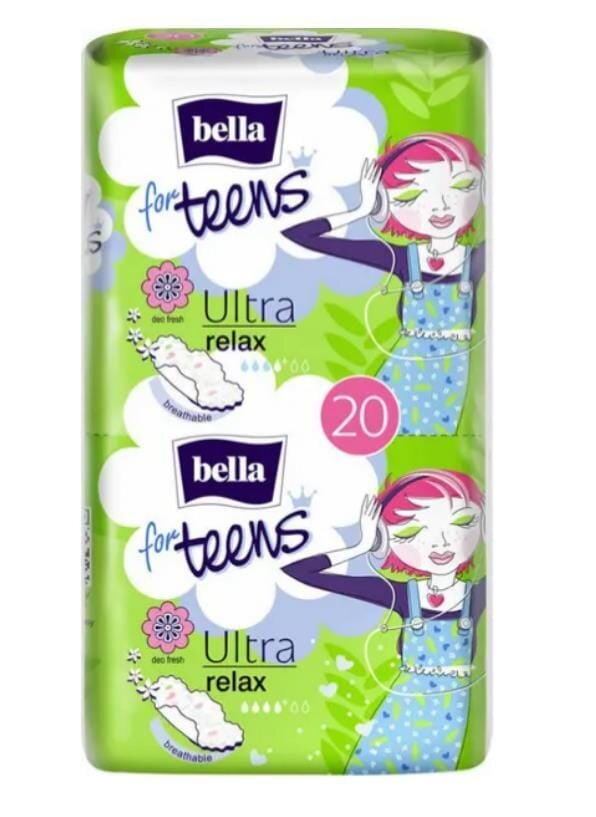 Прокладки гігієнічні Bella for Teens Ultra Relax extra soft deo greеn tea, 20 шт