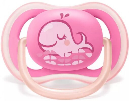 Пустушка силіконова Philips Avent Ultra Air SCF085/04 ортодонтична, 6-18 місяців, для дівчаток, 2 шт