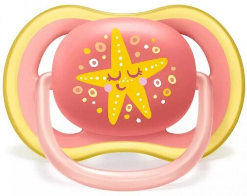 Пустушка силіконова Philips Avent Ultra Air SCF085/04 ортодонтична, 6-18 місяців, для дівчаток, 2 шт
