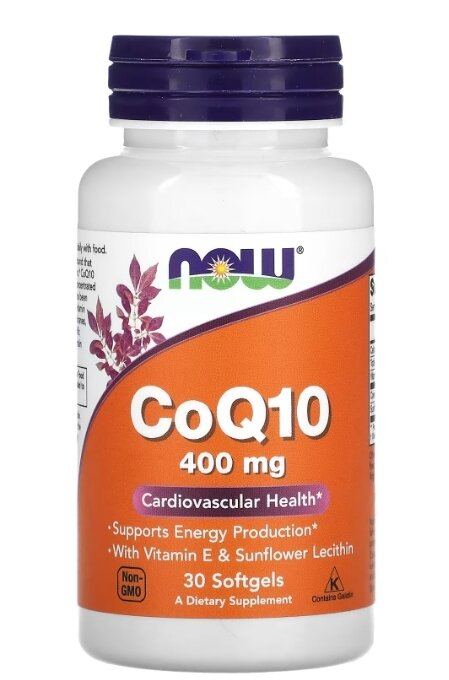 Коензим Q10 NOW CoQ10 400 мг м'які капсули №30