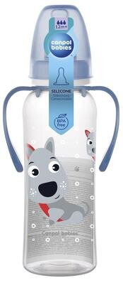 Пляшечка Canpol Babies 11/845 Кольорова ферма з малюнком і ручкою BPA Free, 250 мл