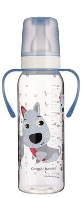 Пляшечка Canpol Babies 11/845 Кольорова ферма з малюнком і ручкою BPA Free, 250 мл