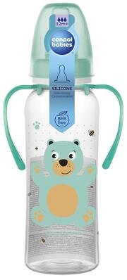 Пляшечка Canpol Babies 11/845 Кольорова ферма з малюнком і ручкою BPA Free, 250 мл