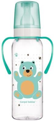 Пляшечка Canpol Babies 11/845 Кольорова ферма з малюнком і ручкою BPA Free, 250 мл