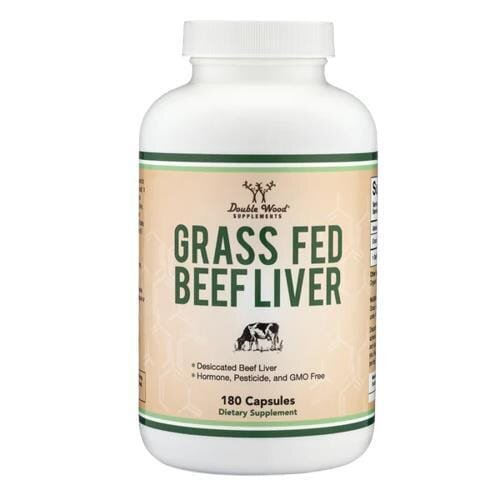 Яловича печінка трав'яної відгодівлі Double Wood Grass Fed Beef Liver 1000 мг, 180 капсул
