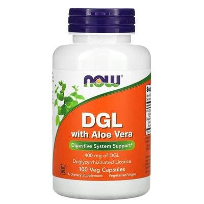 Дегліцирризинат солодки з Алое вера NOW DGL with Aloe Vera вег. капсули №100