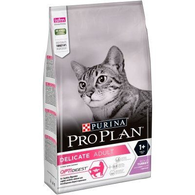 Корм сухий для дорослих котів Purina Pro Plan Delicate Turkey зі смаком індички, 1,5 кг