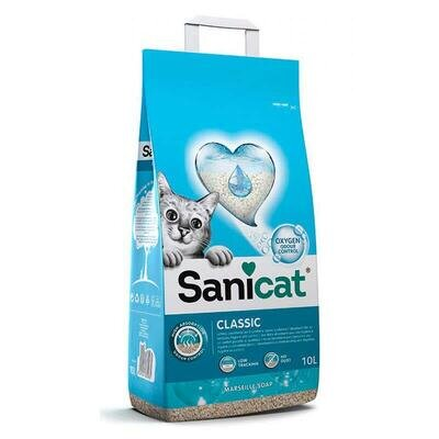 Наповнювач для котячого туалету Sanicat Classic мінеральний, з ароматом марсельского мила, 5,5 кг (10 л)
