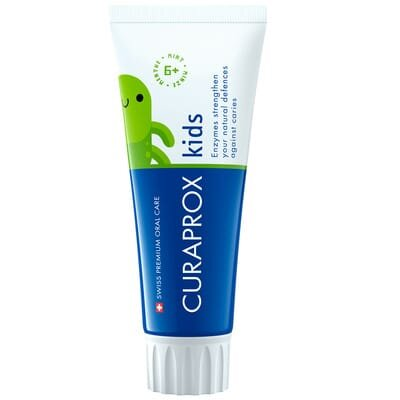 Зубна паста Curaprox Kids дитяча з фтором, з 6 років, солодка м'ята, 10 мл