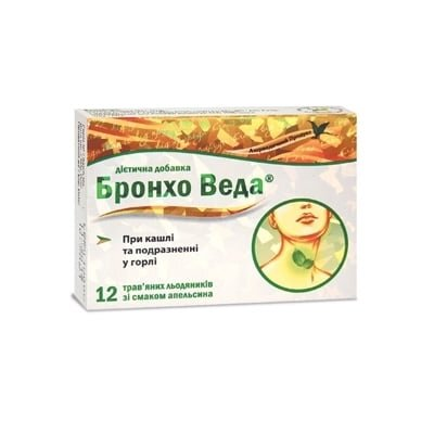 Бронхо Веда Льодяники зі смаком апельсину №12 (6х2)