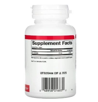 Цинк хелат Natural Factors Zinc Chelate 25 мг, 90 таблеток