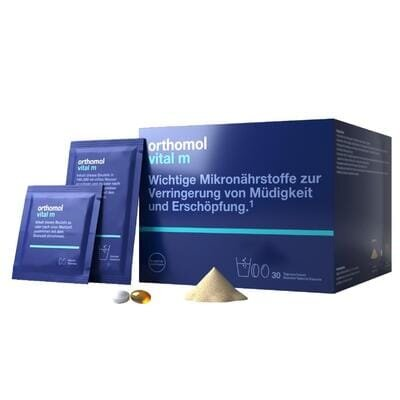 Вітамінно-мінеральний комплекс Ортомол Vital M для чоловіків гранули зі смаком апельсину - капсули - таблетки, курс 30 днів