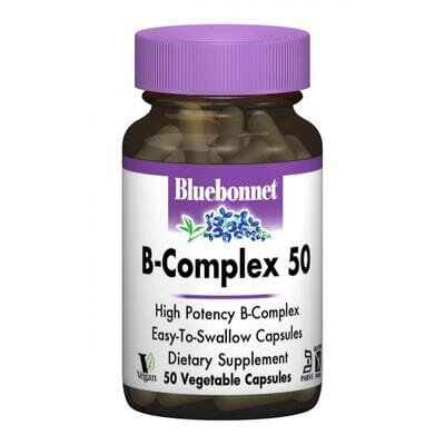 Вітаміни В-комплекс 50 Bluebonnet Nutrition вегетаріанські капсули №50