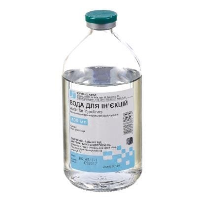 Вода для ін'єкцій розчинник д/парентер. заст. по 400 мл у пляш.