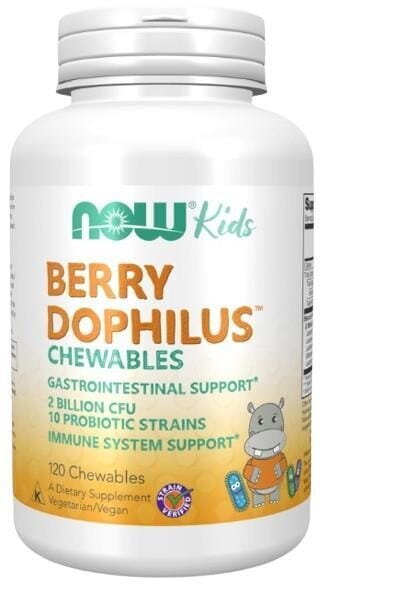 Пробіотики для дітей NOW Berry Dophilus 2 млрд КУО, ягідний смак, таблетки жувальні №120
