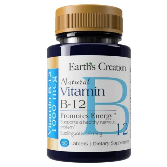 Вітамін В12 Earth's Creation Vitamin B-12 Sublingual 1000 mcg, 60 таблеток