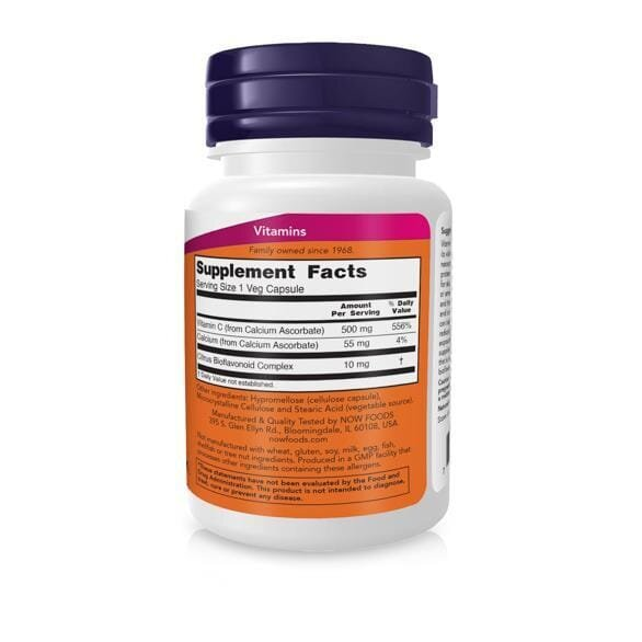 Вітамін С Кальцію Аскорбат-С NOW C-500 Calcium Ascorbate-C вег. капсули №30