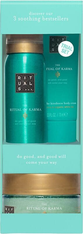 Подарунковий набір Rituals The Ritual Of Karma Trial Set (Гель-піна 50 мл + Скраб 125 мл + Крем 70 мл)