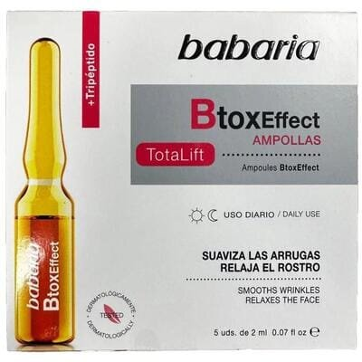 Ампули Babaria Botox Effect для зрілої шкіри з ефектом омолодження, 5 штук по 2 мл
