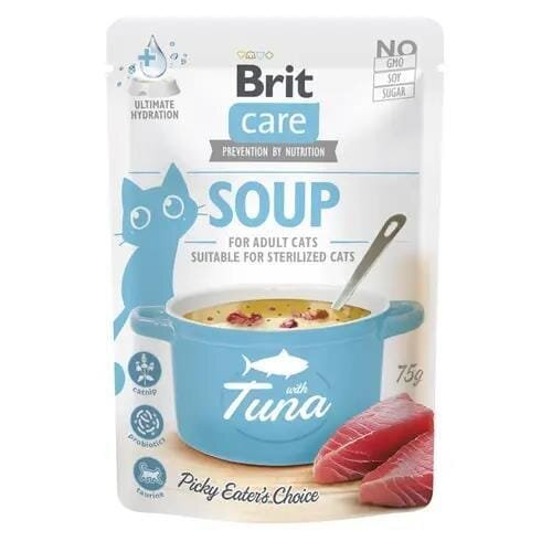 Корм вологий для кішок Brit Care суп з тунцем, 75 г