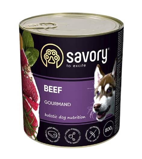 Корм вологий для дорослих собак Savory 30440 з яловичиною, 800 г