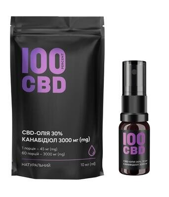 Канабідіол 100%CBD Олія 30%, спрей оральний по 10 мл флаконі, 60 доз
