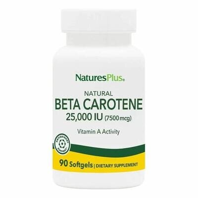 Бета-каротин Nature's Plus Natural Beta Carotene 25000 МО (7500 мкг), 90 капсул