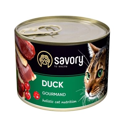 Корм вологий для котів Savory 30617 з качкою, 200 г