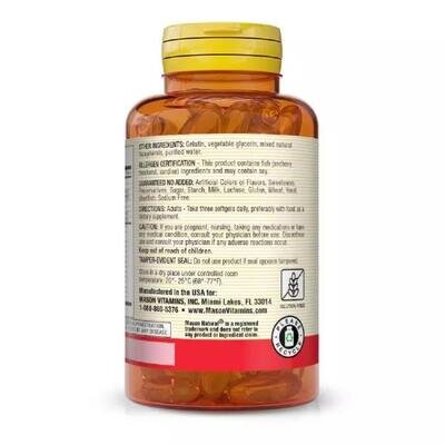 Омега 3-6-9 Mason Natural Omega 3-6-9 1200 мг Fish, Flax & Borage Oils, 60 гелевих капсул