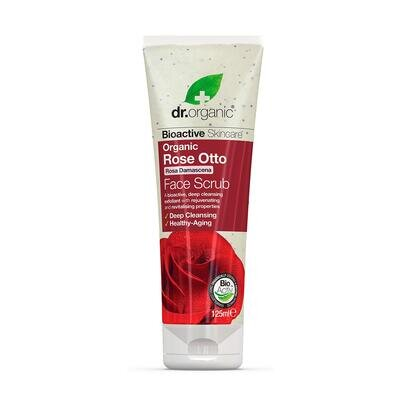 Скраб для обличчя Dr. Organic з олією троянди Отто, 125 мл