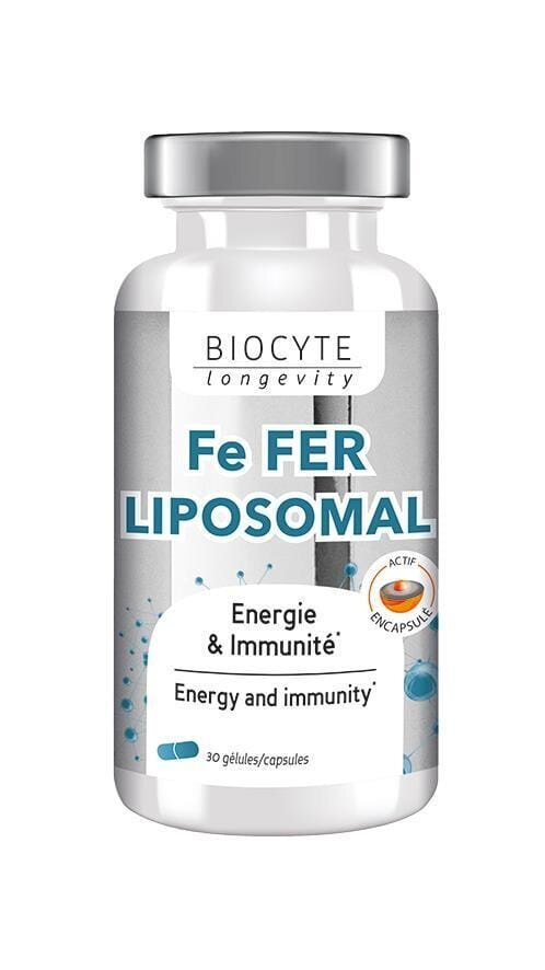 Залізо + Вітаміни C та B12 Biocytе Сприяння утворенню еритроцитів та гемоглобіну, 30 капсул
