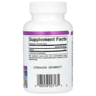 Мелатонін Natural Factors Stress-Relax Melatonin 1 мг, 90 жувальних таблеток