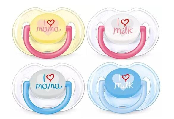 Пустушка силіконова Philips Avent Classic I love SCF172/50 ортодонтична, 0-6 місяців, 2 шт