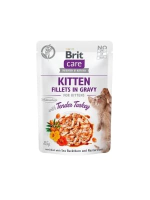 Корм вологий для кошенят Brit Care Cat pouch ніжна індичка, 85 г