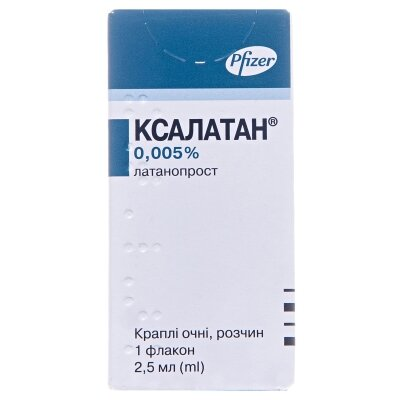 Ксалатан краплі оч., р-н 0.005 % по 2.5 мл у флак.