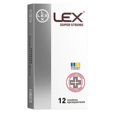Презервативи Lex Super Strong підвищений рівень надійності, 12 штук