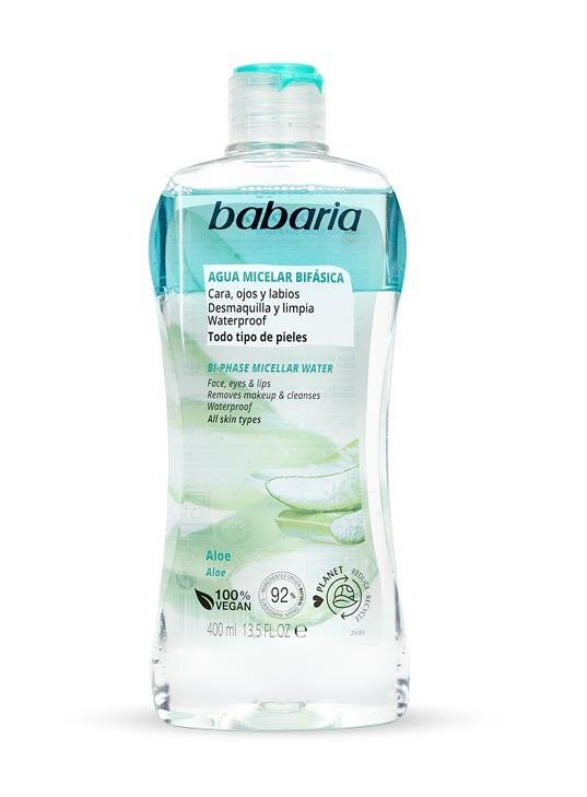 Вода міцелярна двофазна Babaria Bi-Phase Micellar Water для зняття макіяжу з Алое Вера, 400 мл