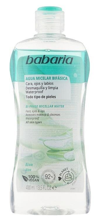 Вода міцелярна двофазна Babaria Bi-Phase Micellar Water для зняття макіяжу з Алое Вера, 400 мл