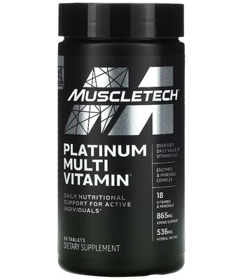 Вітамінний комплекс MuscleTech Platinum Multi Vitamin, 90 каплет