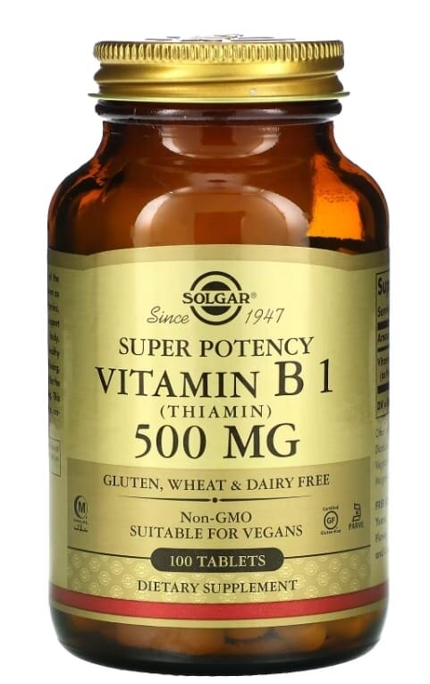 Вітамін В1 Solgar Vitamin B1 (Thiamin) 500 мг таблетки №100