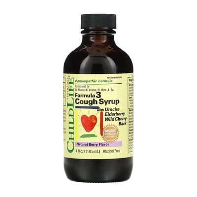 Сироп від кашлю ChildLife Formula 3 ягідний смак, без спирту, 118,5 мл