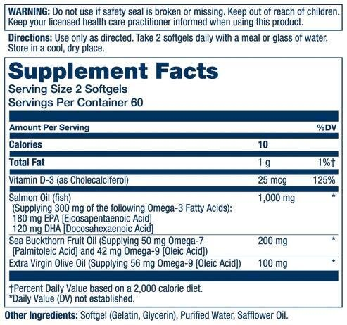 Жирні кислоти Solaray Super Omega 3-7-9, 120 гелевих капсул