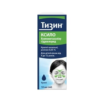 Тизин ксило краплі наз., р-н, 0.05 % по 10 мл у флак.