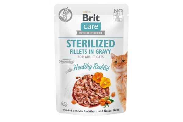 Корм вологий для кішок Brit Care Cat pouch зі смаком кролика, 85 г