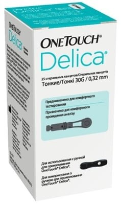 Ланцети OneTouch Delica, 25 штук