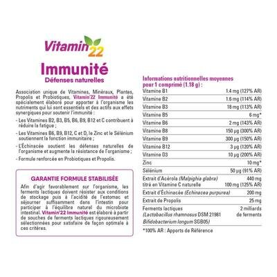 Вітаміни для імунітету Vitamin 22 Immunite таблетки №30 у флак.