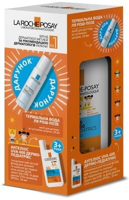 Набір La Roche-Posay Anthelios Dermo-Pediatrics сонцезахисний флюїд для чутливої шкіри дітей SPF50+, 50 мл + термальна вода, 50 мл